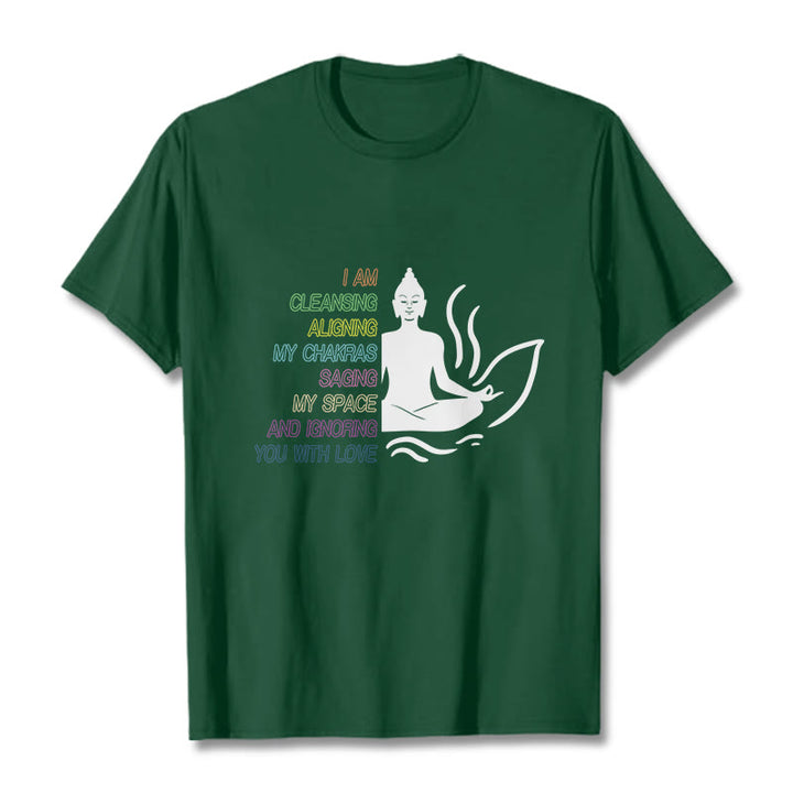 Buddha Stones、仏陀の蓮の花、瞑想デザインTシャツ - フォレストグリーン - グレー - image 11
