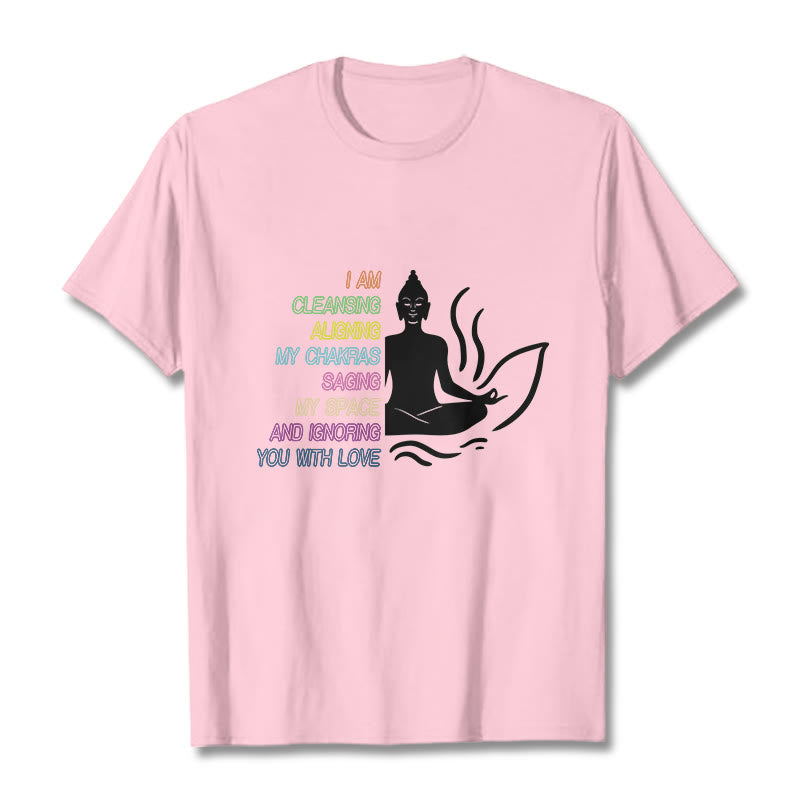 Buddha Stones、仏陀の蓮の花、瞑想デザインTシャツ - ライトピンク - グレー - image 13