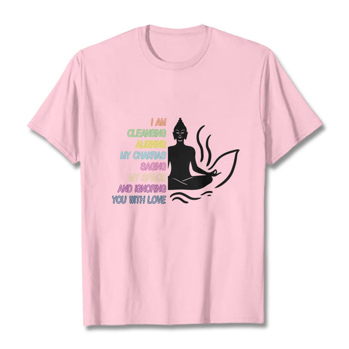 Buddha Stones、仏陀の蓮の花、瞑想デザインTシャツ - ライトピンク - グレー - image 13