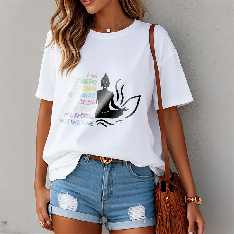 Buddha Stones、仏陀の蓮の花、瞑想デザインTシャツ - image 3