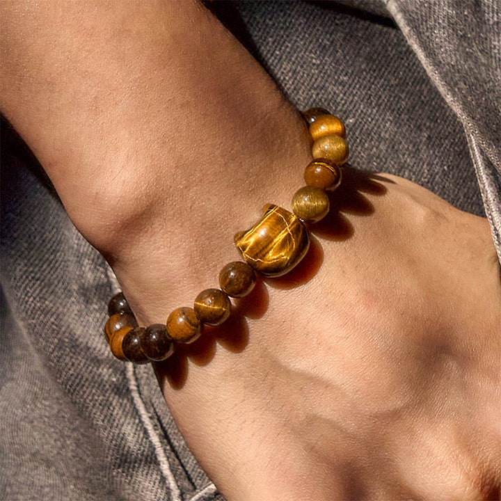Buddha Stonesかわいい猫タイガーアイパワービーズブレスレット - image 6
