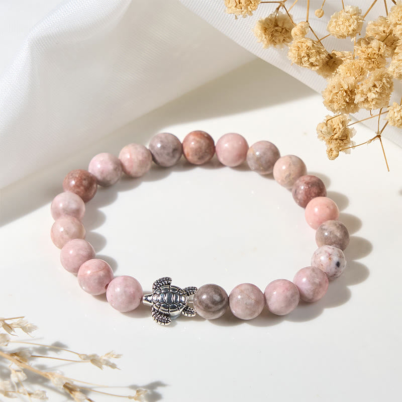 Buddha Stonesタートルデザインゼブラジャスパー守護ブレスレット - ゼブラジャスパー（手首周り：16～19cm） - image 1