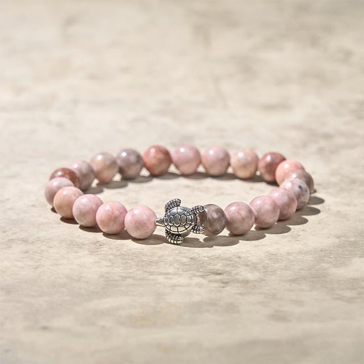 Buddha Stonesタートルデザインゼブラジャスパー守護ブレスレット - image 5