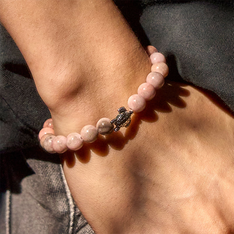 Buddha Stonesタートルデザインゼブラジャスパー守護ブレスレット - image 7