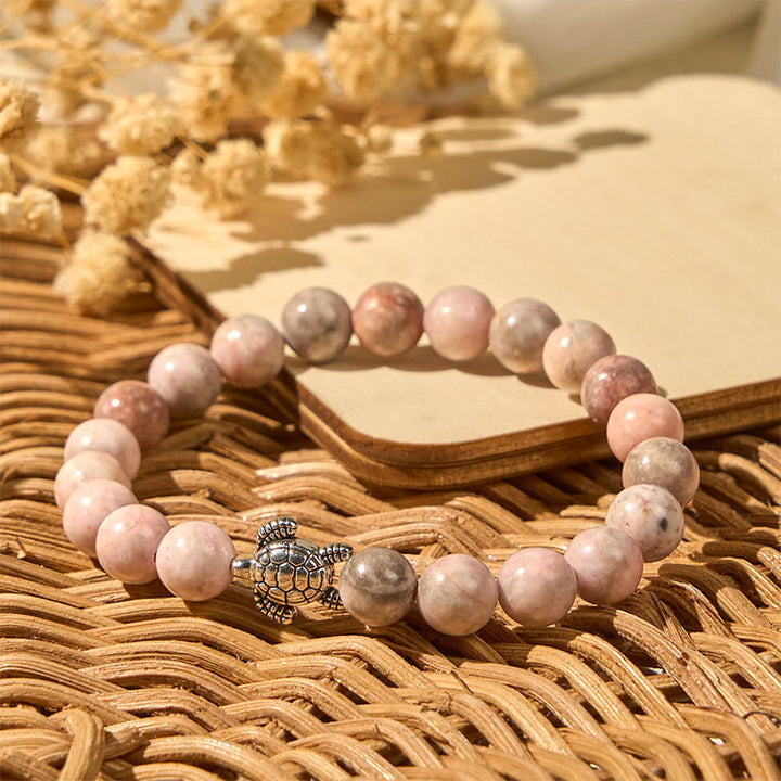 Buddha Stonesタートルデザインゼブラジャスパー守護ブレスレット - image 4