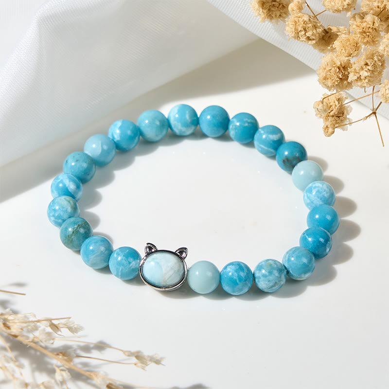 Buddha Stones天然猫ラリマーウィズダムビーズブレスレット - ラリマー（手首周り：14～16cm） - image 0