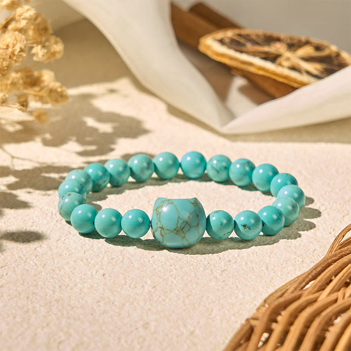 Buddha Stonesナチュラルキャットターコイズ パワービーズブレスレット - image 2