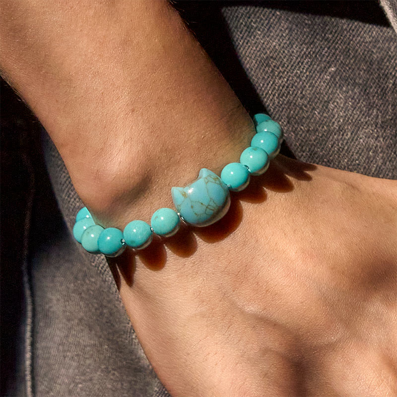Buddha Stonesナチュラルキャットターコイズ パワービーズブレスレット - image 3