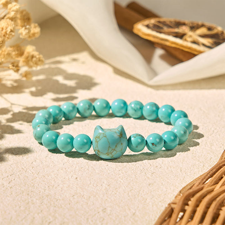 Buddha Stonesナチュラルキャットターコイズ パワービーズブレスレット - image 5
