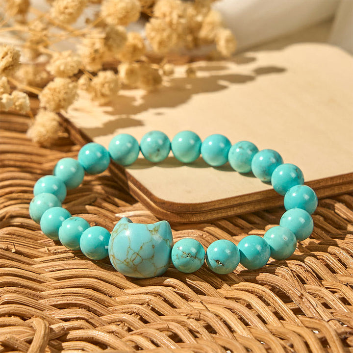 Buddha Stonesナチュラルキャットターコイズ パワービーズブレスレット - image 4