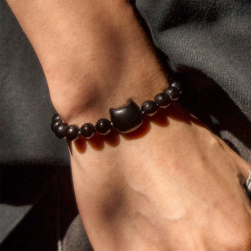 Buddha Stones黒猫 天然ブラックオニキス守護ブレスレット - image 11