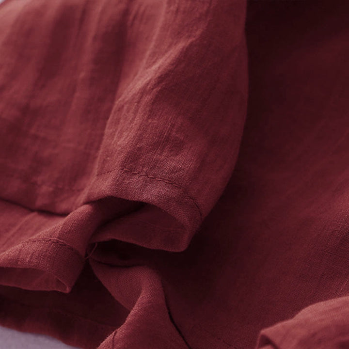 Buddha Stones無地刺繍半袖コットンミディドレス - image 29
