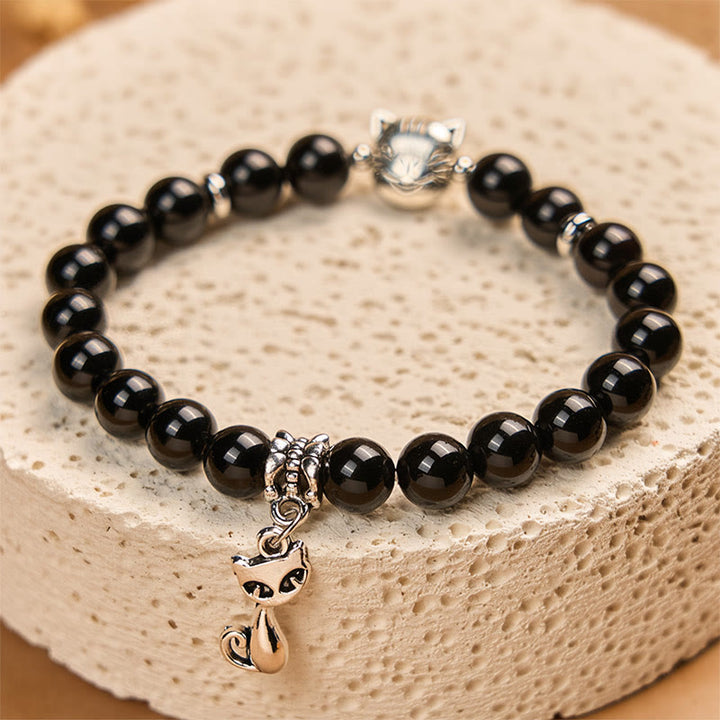 Buddha Stones黒猫 天然ブラックオニキス 子猫サポートブレスレット - image 3