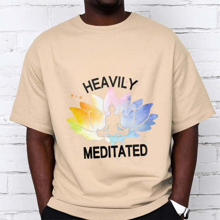 Buddha Stones、カラフルな蓮の花、瞑想の図柄コットンTシャツ - image 10