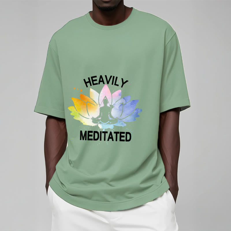 Buddha Stones、カラフルな蓮の花、瞑想の図柄コットンTシャツ - image 16