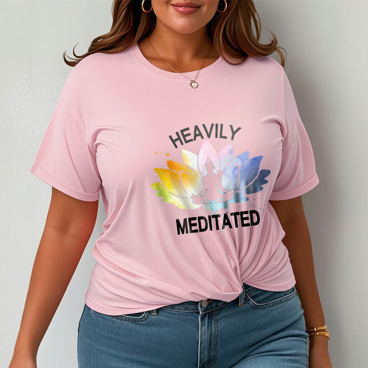 Buddha Stones、カラフルな蓮の花、瞑想の図柄コットンTシャツ - image 14