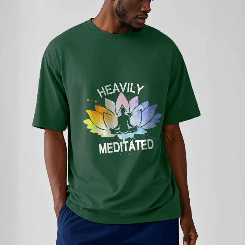 Buddha Stones、カラフルな蓮の花、瞑想の図柄コットンTシャツ - image 12