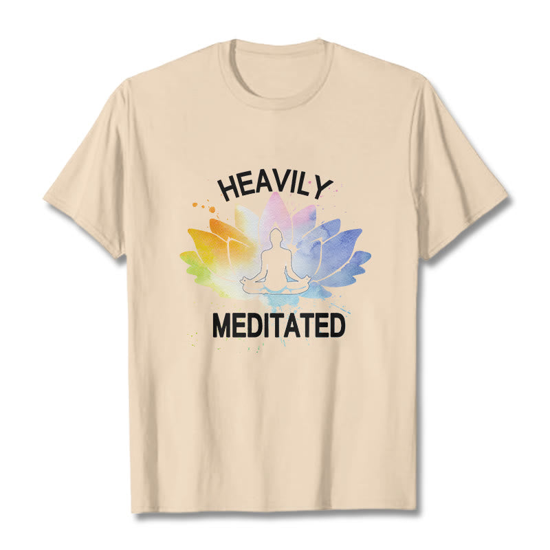 Buddha Stones、カラフルな蓮の花、瞑想の図柄コットンTシャツ - ビスク - 2XL - image 9