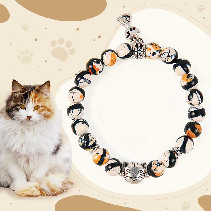 Buddha Stones三毛猫 天然石ビーズ 自信のブレスレット - 三毛猫（手首周り15～16cm） - image 0