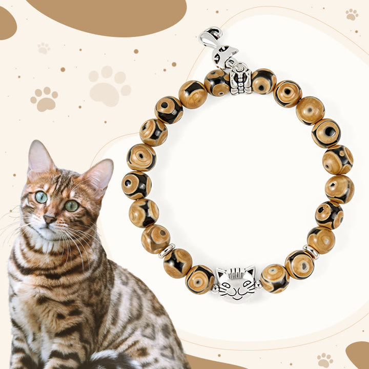 Buddha Stonesベンガル猫天然瑪瑙石内なる強さブレスレット - ベンガル猫（手首周囲15～16cm） - image 0