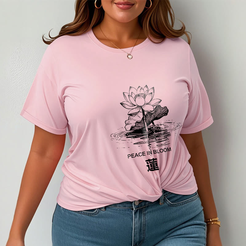 Buddha Stones、蓮の花、蓮の葉の波紋模様のTシャツ、コットンTシャツ - image 14