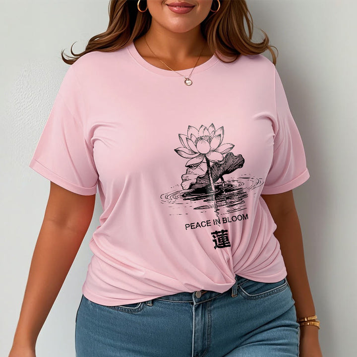 Buddha Stones、蓮の花、蓮の葉の波紋模様のTシャツ、コットンTシャツ - image 14