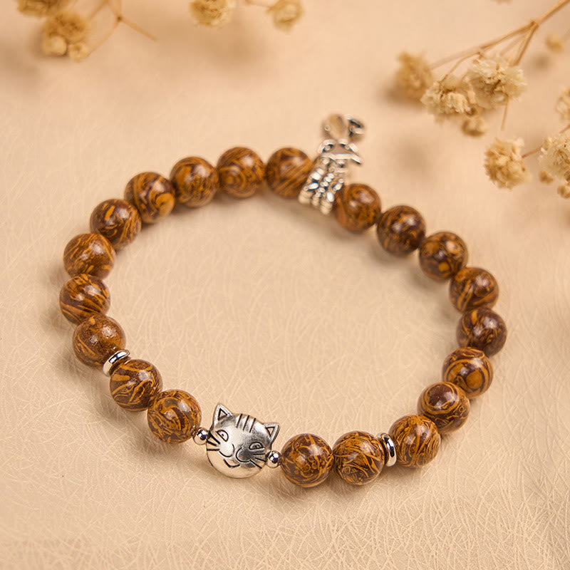 Buddha Stones天然石子猫用ヘッド守護ブレスレット - image 1