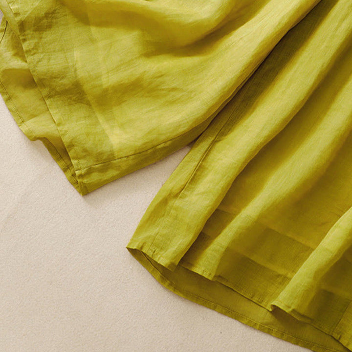 Buddha Stonesシンプルデザイン ドローストリング コットン レディース ワイドレッグパンツ ポケット付き - image 18