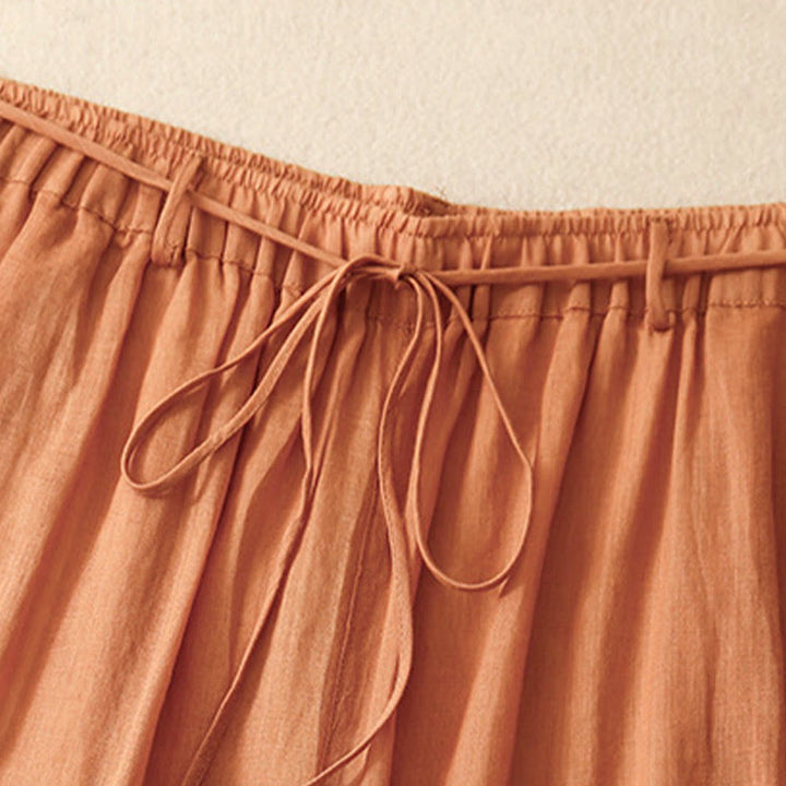 Buddha Stonesシンプルデザイン ドローストリング コットン レディース ワイドレッグパンツ ポケット付き - image 23