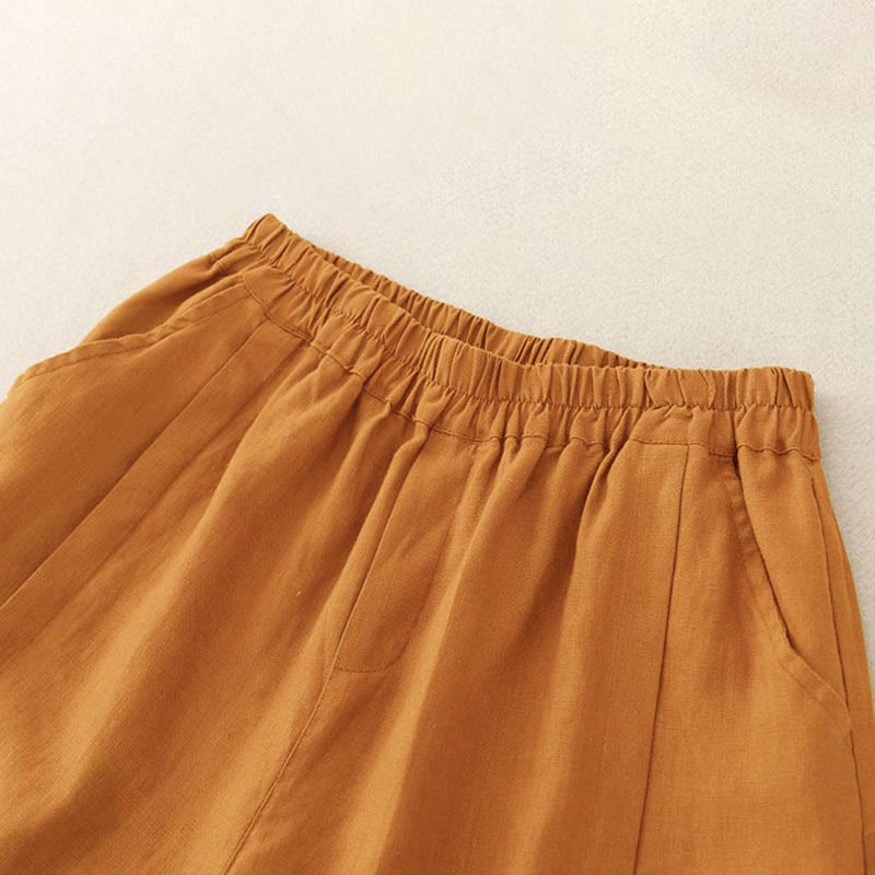 Buddha Stonesカジュアル 無地 レディース コットン ショートパンツ ポケット付き - image 2