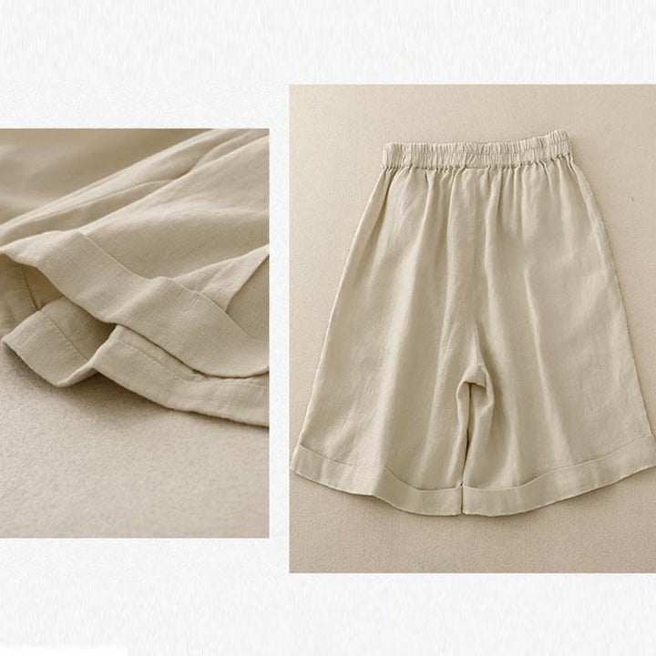 Buddha Stonesカジュアル 無地 レディース コットン ショートパンツ ポケット付き - image 11