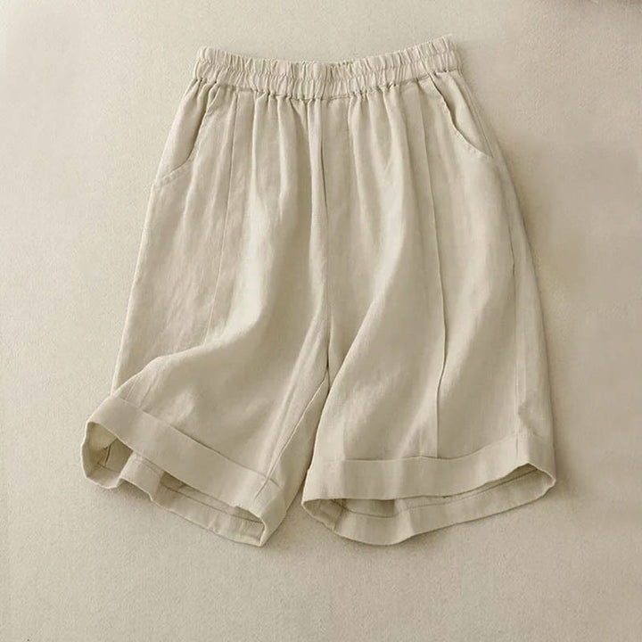 Buddha Stonesカジュアル 無地 レディース コットン ショートパンツ ポケット付き - リネン - US12、 UK/AU16、EU44（4XL） - image 6