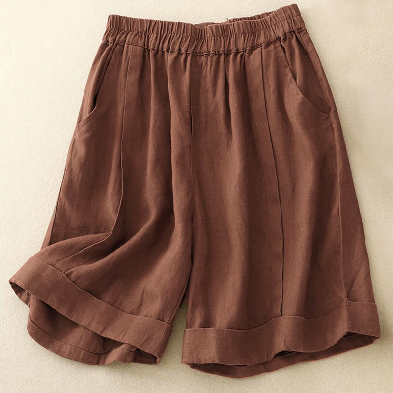Buddha Stonesカジュアル 無地 レディース コットン ショートパンツ ポケット付き - image 16