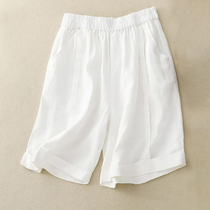Buddha Stonesカジュアル 無地 レディース コットン ショートパンツ ポケット付き - 白 - US12、 UK/AU16、EU44（4XL） - image 30