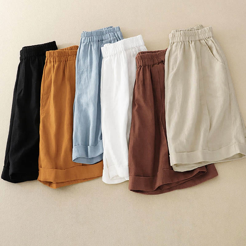 Buddha Stonesカジュアル 無地 レディース コットン ショートパンツ ポケット付き - image 36