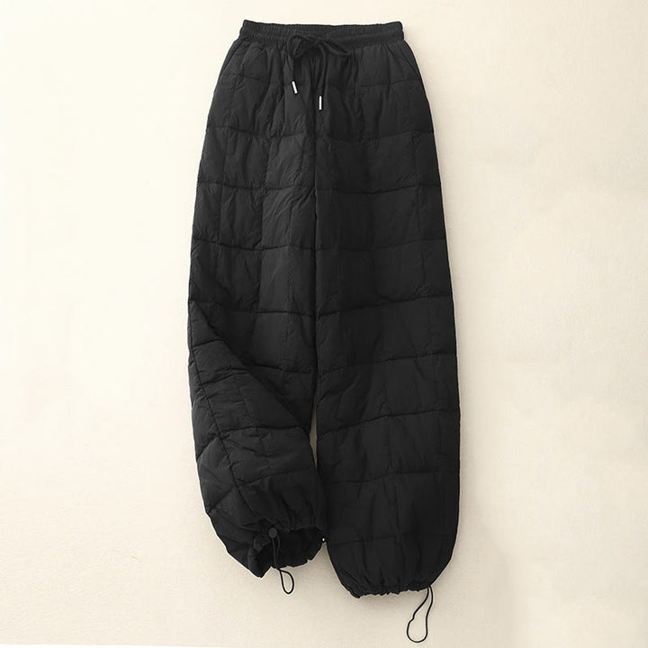 Buddha Stones冬用ドローストリングレッグオープニングデザインレディースコットンパンツ ポケット付き - 黒 - US8-10，UK/AU12-14，EU40-42 (2XL) - image 15