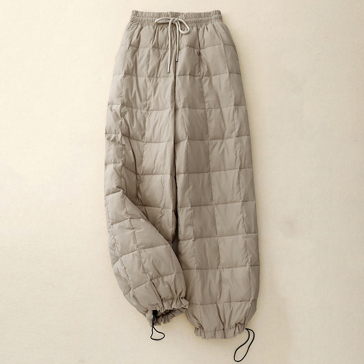 Buddha Stones冬用ドローストリングレッグオープニングデザインレディースコットンパンツ ポケット付き - image 2
