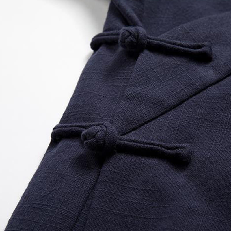 Buddha Stones中国風 カエルボタン 長袖デザイン オープンフロントジャケット メンズ コットンリネン 着物 - image 9