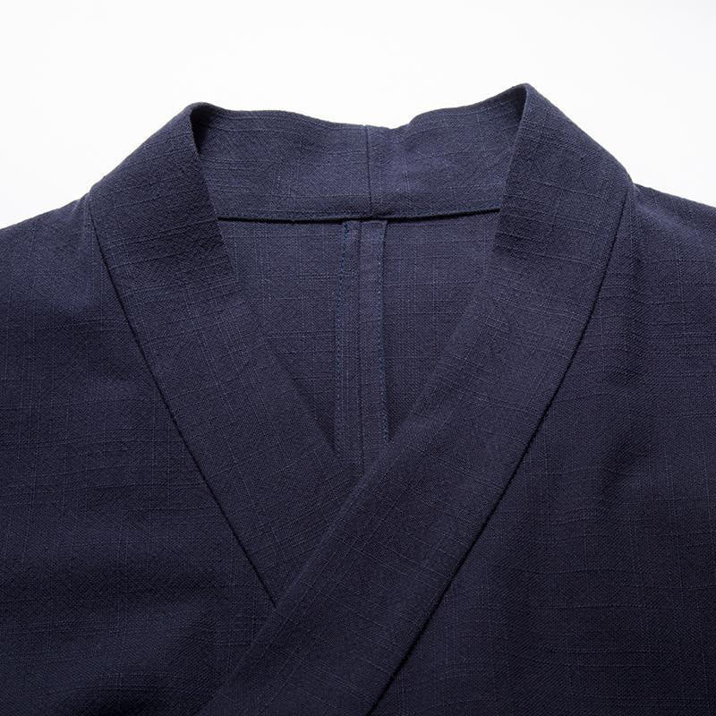 Buddha Stones中国風 カエルボタン 長袖デザイン オープンフロントジャケット メンズ コットンリネン 着物 - image 8