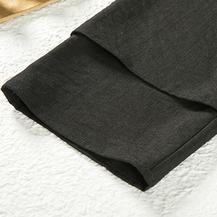 Buddha Stonesレースアップデザインオープンフロントジャケットメンズコットンリネン長袖着物 - image 5