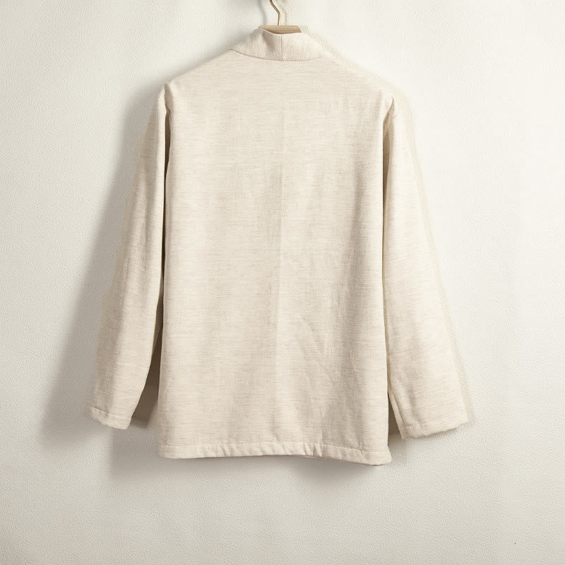 Buddha Stonesメンズ 長袖 フロッグボタン オープンフロント フリース裏地 コットンリネンジャケット 着物 - image 8