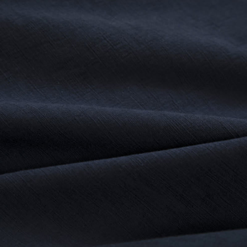 Buddha Stonesメンズ 長袖 フロッグボタン オープンフロント フリース裏地 コットンリネンジャケット 着物 - image 4