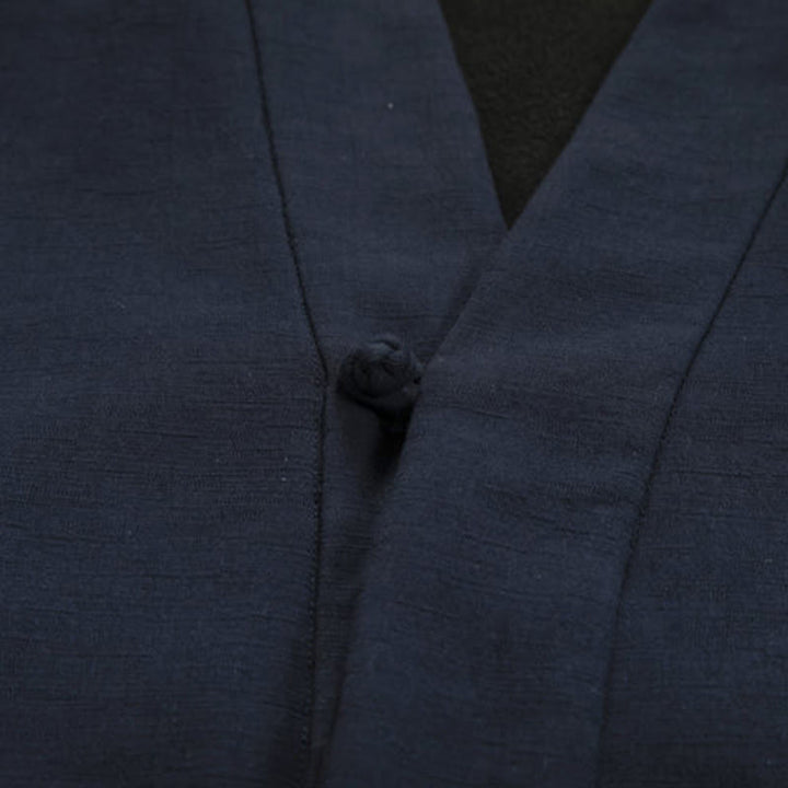 Buddha Stonesメンズ 長袖 フロッグボタン オープンフロント フリース裏地 コットンリネンジャケット 着物 - image 3