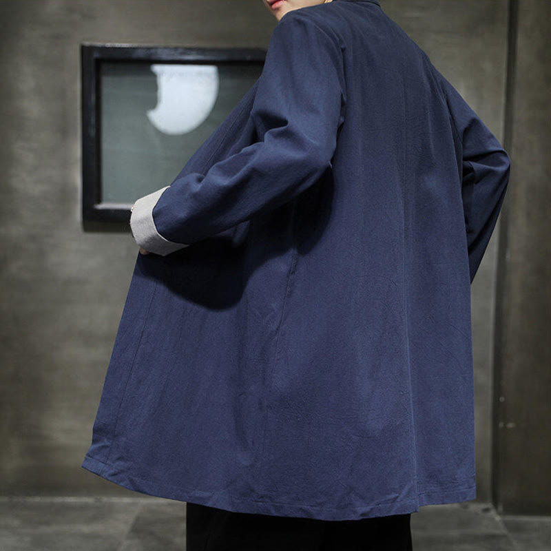 Buddha Stones春 長袖 オープンフロント メンズ コットンリネン 禅ジャケット 着物 - image 2