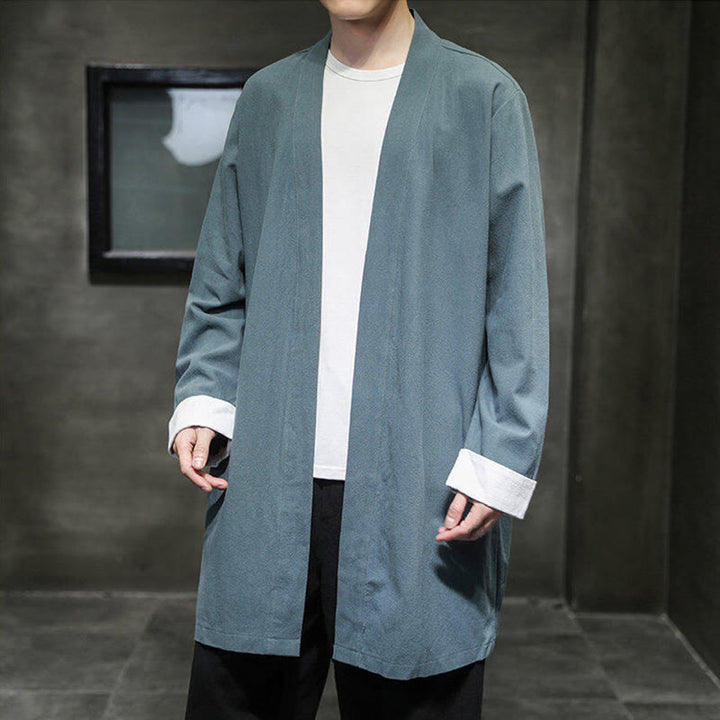 Buddha Stones春 長袖 オープンフロント メンズ コットンリネン 禅ジャケット 着物 - image 17