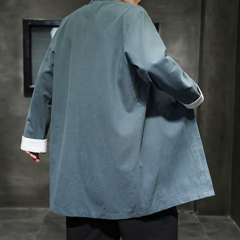 Buddha Stones春 長袖 オープンフロント メンズ コットンリネン 禅ジャケット 着物 - image 19