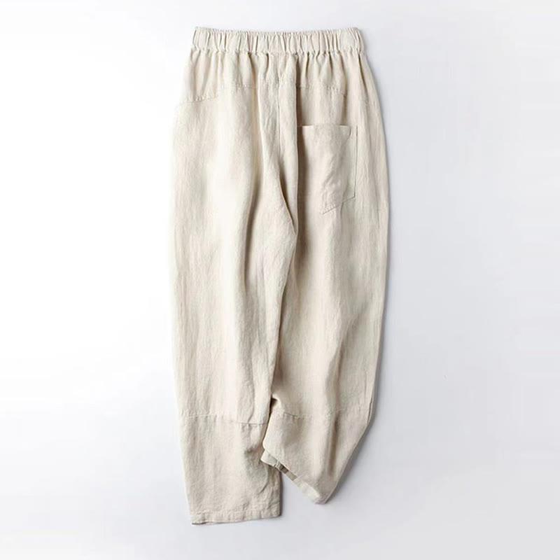 Buddha Stonesカジュアル ハイウエストデザイン レディース ハーレム コットン 7-8丈 パンツ ポケット付き - image 2