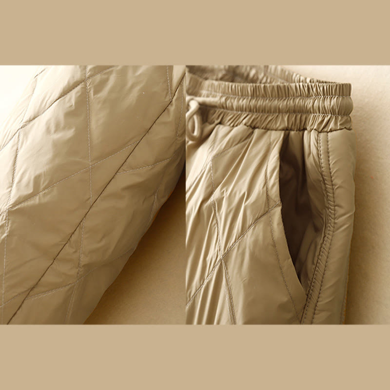 Buddha Stonesカジュアル ハイウエスト ドローストリングデザイン レディース ワイドレッグ コットンパンツ ポケット付き - image 2