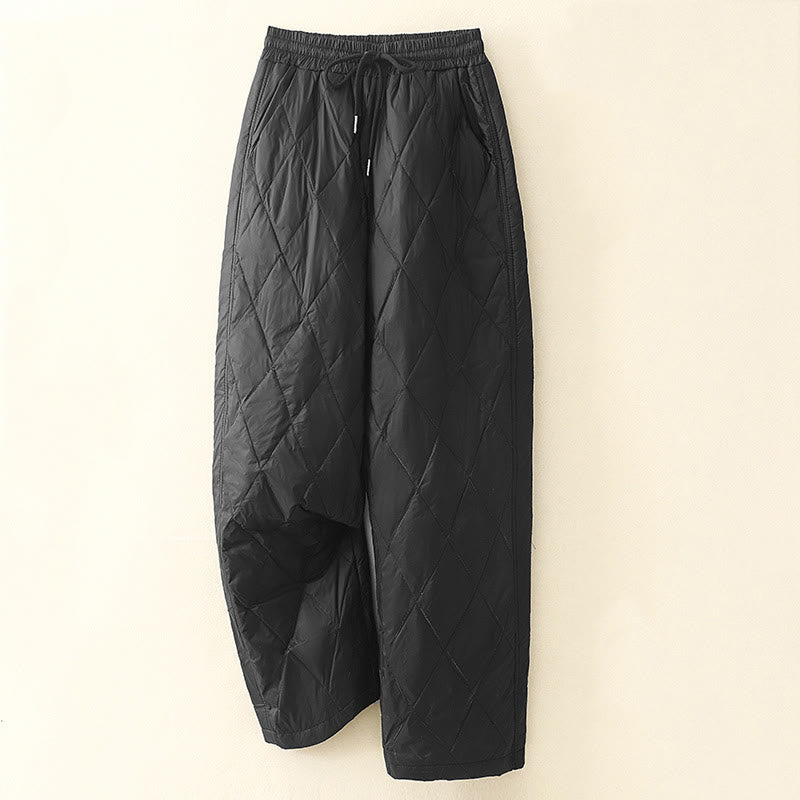Buddha Stonesカジュアル ハイウエスト ドローストリングデザイン レディース ワイドレッグ コットンパンツ ポケット付き - 黒 - US8-10，UK/AU12-14，EU40-42 (2XL) - image 5