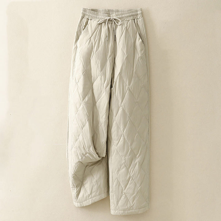 Buddha Stonesカジュアル ハイウエスト ドローストリングデザイン レディース ワイドレッグ コットンパンツ ポケット付き - ベージュ - US8-10，UK/AU12-14，EU40-42 (2XL) - image 7